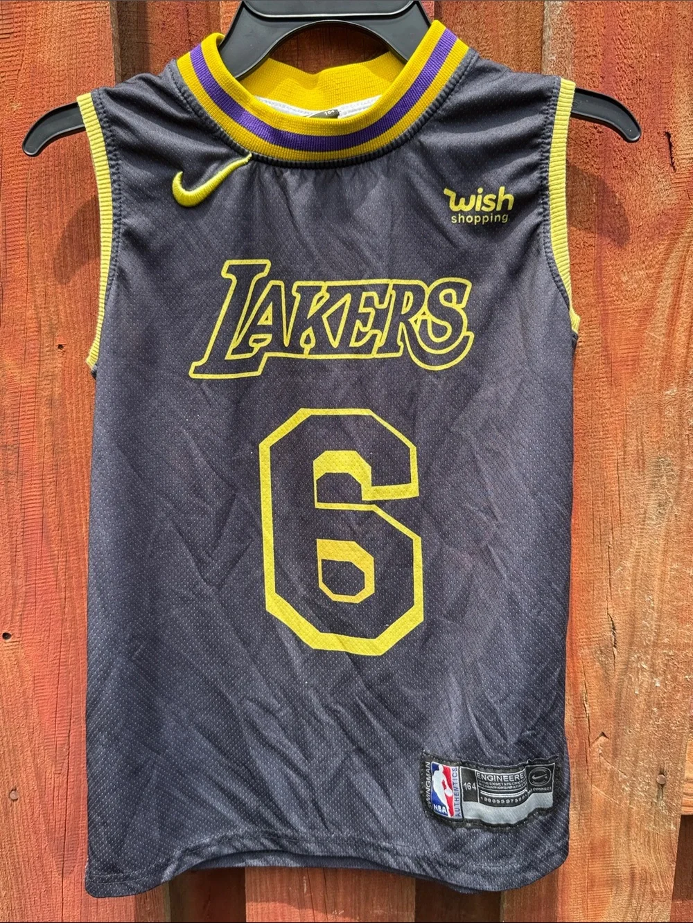 Nike NBA LA Lakers LeBron James 6 Jersey Black Kids Youth Small Size S
